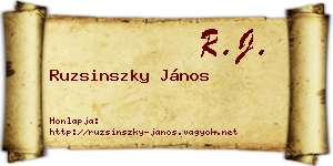 Ruzsinszky János névjegykártya