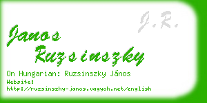 janos ruzsinszky business card